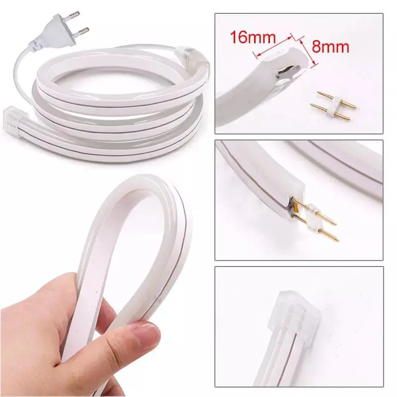 LAMPU LED NEON FLEXIBLE 220V 1 - 100 METERAN KAMAR AESTETIK WATERPROOF FLEX BIRU PUTIH KUNING UNGU 3