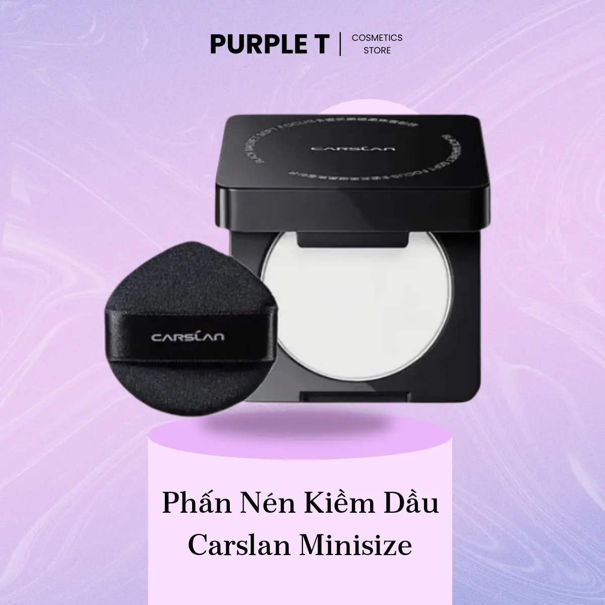 Phấn Nén Carslan Mini Kiềm Dầu Chống Nước Ngăn Bóng Dầu Màu Trong Suốt 1,5g