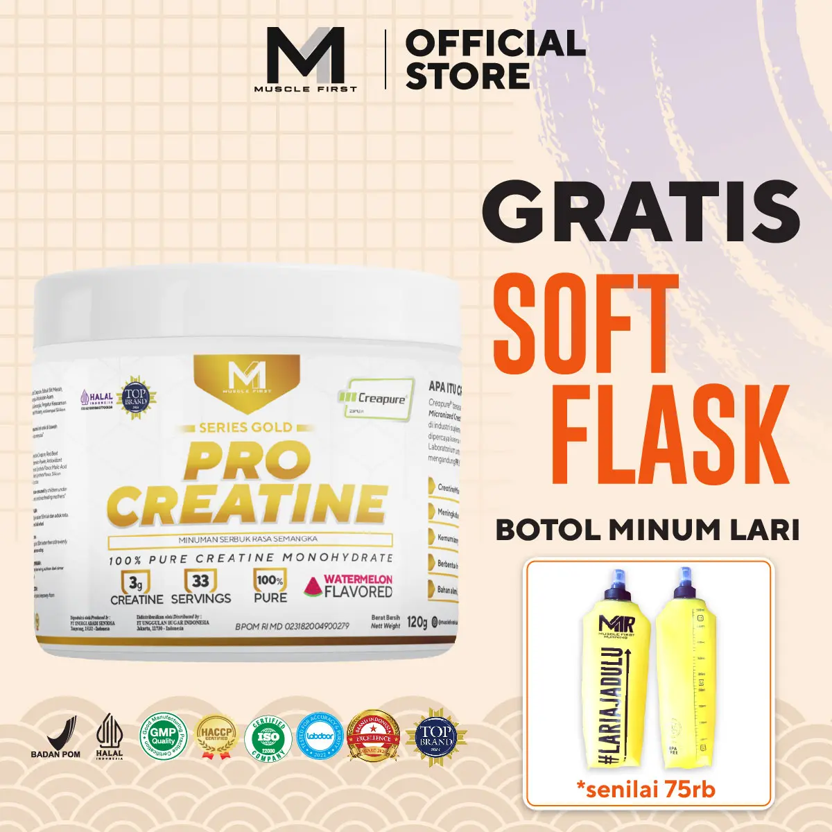 MUSCLE FIRST New Pro Creatine Creapure - Suplemen Fitness