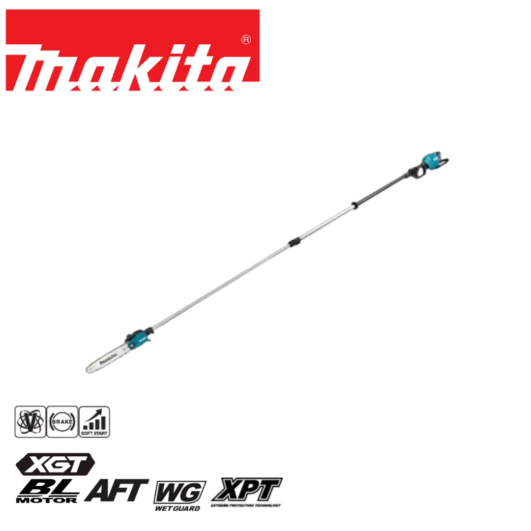 Makita UA002G 40V XGT Cordless Telescopic Pole Saw 250mm (UA002GM102 / UA002GZ01) - High Power BL Motor, Active Feedback Sensing Technology, Lightweight Pole Saw Head
