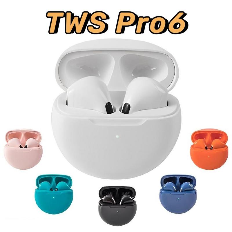 Tai nghe Bluetooth Pro 6 mini Earphone tai nghe không dây TypeC cho iOS / Android, TWS Earbuds, micrô tích hợp, khử tiếng ồn Nhét Tai Nghe Nhạc