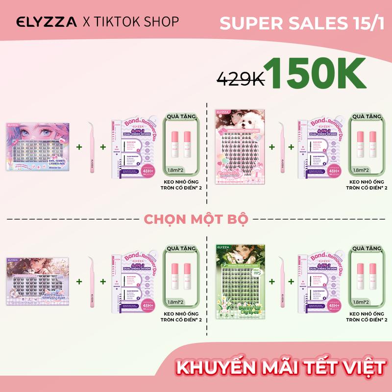 [CHÚC MỪNG TẾT NGUYÊN] Mi Giả Yêu Tinh Thỏ(LC Cong 10-12mm) ELYZZA Mi Anime Puppy(C+ Cong 10-13mm)&Lông Mi Móng Vuốt Mèo&Nối Mi Idol Kpop(10-12mm)Mi Cụm Tự Nhiên, Sợi Mi Mảnh, Kèm 2 Đầu Keo Có Keo Dán Lông Mi&Tẩy Trang Mi (Combo Hộp Lớn)