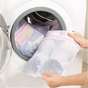 size 40 x 30 laundry net jaring pengaman cuci baju dengan zipper Tas sarung  cuci  pakaian