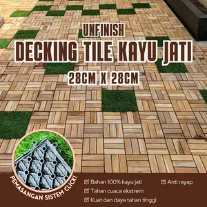 Decking Tile kayu jati kebun-kolam-teras 28x28