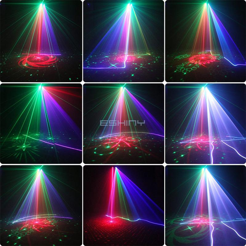 Product Introduction of ESHINY 800mW 2in1 RGB Laser Beam RG 64 Patterns Stage Disco Light DJ Scanner DMX512 Dance Bar Party Holiday Christmas Colorfull Effect System Show X4 31