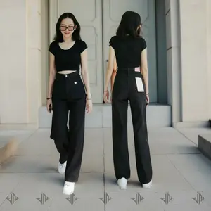 Loose Jeans Wanita Hitam Denim Non-Stretch Panjang Boyfriend Bahan Tidak Melar Size Chart Tersedia Di Foto Produk