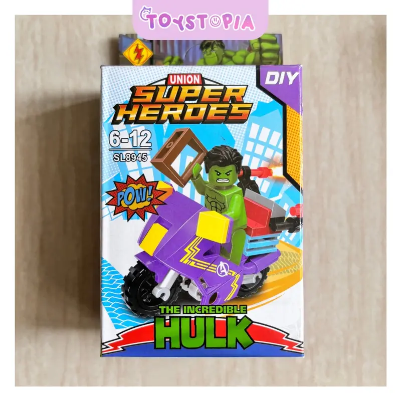 UNION SUPER HEROES Mainan Balok Bricks DIY Batman Iron Man Hulk Superman Spiderman Thor Marvel 3