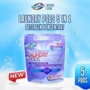 NEW OXYACTION Laundry Pods 5in1 Aroma Bunga Lavender Pouch 5 Pcs Detergent Kapsul Pembersih Baju Anak & Dewasa Teknologi Canggih 5D 10x Lebih Efektif Pewangi Tahan Lama Anti-Bakteri Tidak Perlu Ditakar Cuci Praktis & Hemat Air NEW OXYACTION Laundry Pods 5in1 Aroma Bunga Lavender Pouch 5 Pcs Detergent Kapsul Pembersih Baju Anak & Dewasa Teknologi Canggih 5D 10x Lebih Efektif Pewangi Tahan Lama Anti-Bakteri Tidak Perlu Ditakar Cuci Praktis & Hemat Air