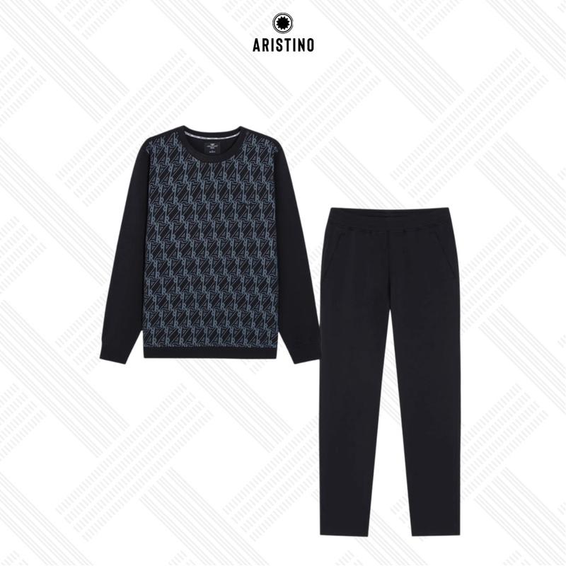 ARISTINO Bộ đồ thu đông nam thiết kế cơ bản, họa tiết hình học tinh tế đan xen ký tự AR, gợi nhớ đến các tòa nhà kiến trúc ALH016W3