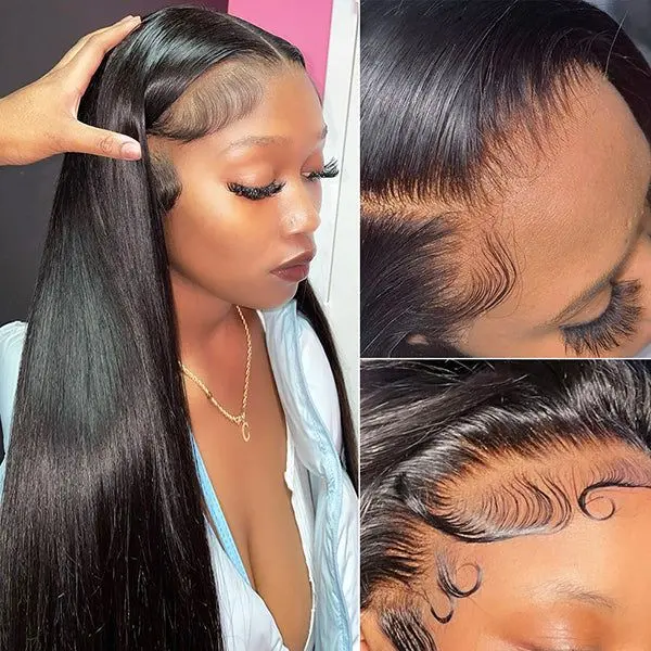 LEMODA 13x4 Lace Frontal Wigs Human Hair Straight Hair HD Transparent Lace Front Wigs for Women