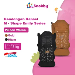 Snobby Gendongan Bayi Ransel M-Shape Emily Shape SBG7841 Warna Hitam