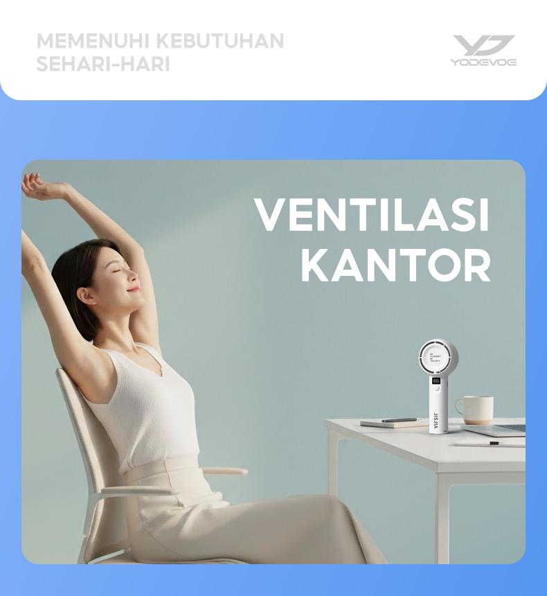 JISJIA Kipas Angin Mini A2 5-Speed 1200mAh LED Display Baterai Lithium USB Type-C Portabel Ringan untuk Tangan dan Desktop JISJIA Kipas Angin Mini A2 5-Speed 1200mAh LED Display Baterai Lithium USB Type-C Portabel Ringan untuk Tangan dan Desktop