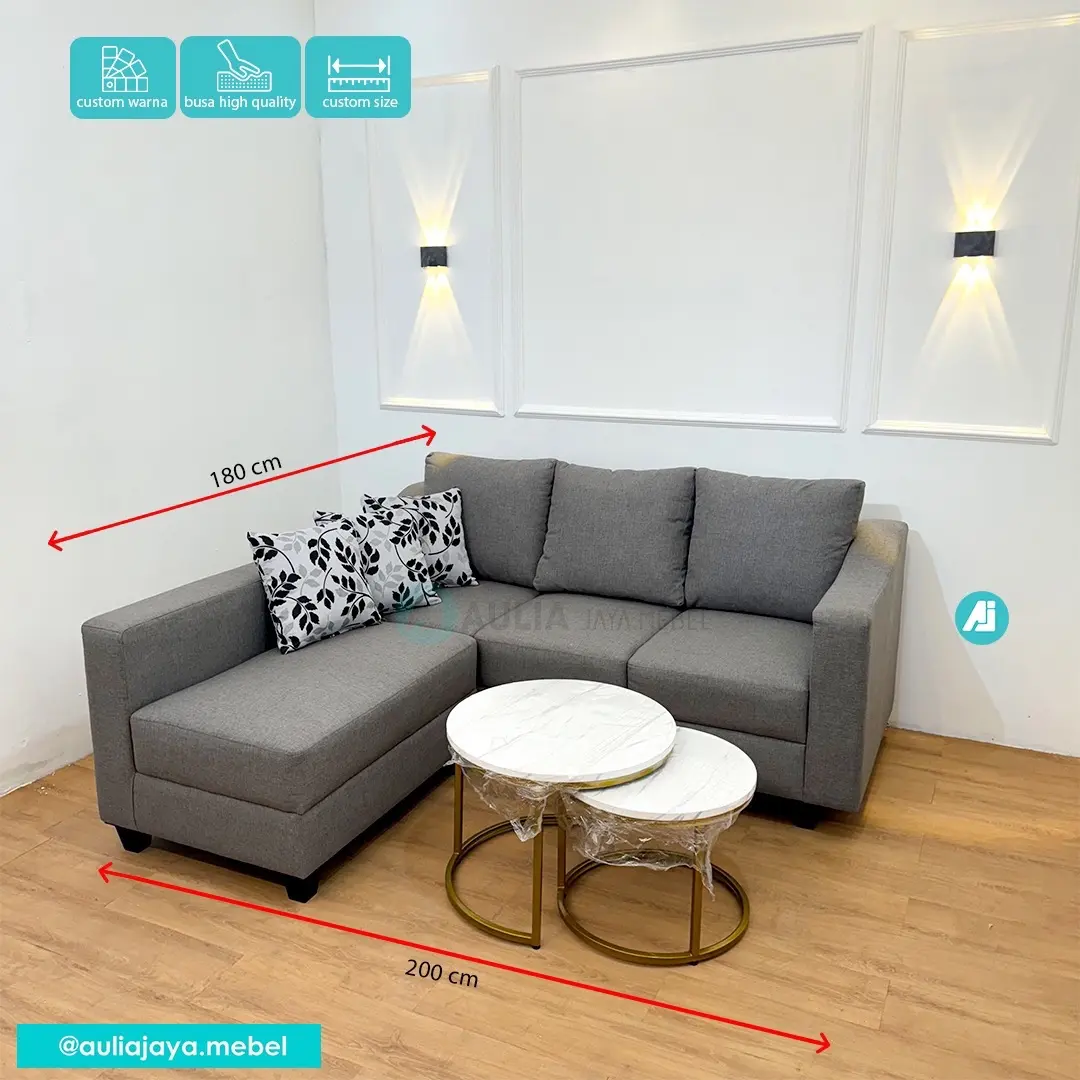 Sofa L Putus | Sofa Santai | Sofa Nyaman Minimalis | Tempat Duduk | Sofa Elegan | Sofa Minimalis Bantal Furniture