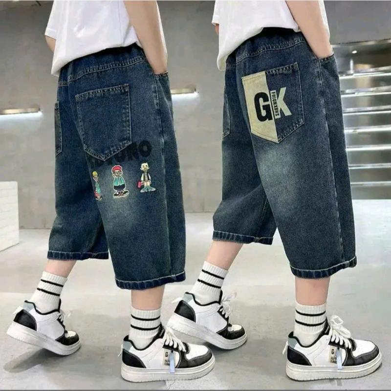    15-50kg  Quần bò jean ngố lửng bò size nhỡ cao cấp cho bé trai đi học đi chơi BÒ NHỠ 