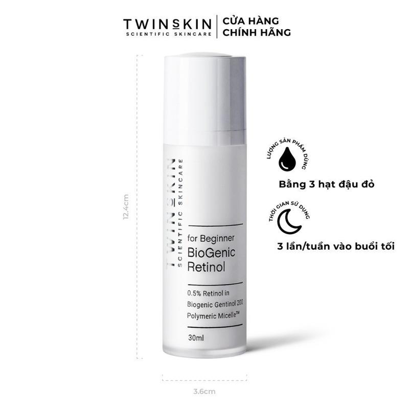 Kem dưỡng dành cho da dầu, mụn, lão hóa CƠ BẢN TWINS SKIN Biogenic Retinol 0.5% For Beginner Travelsize 30ml