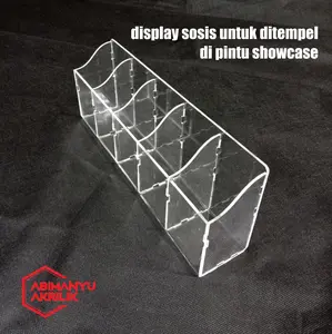 Display Sosis dari akrilik untuk ditempel di pintu Showcase