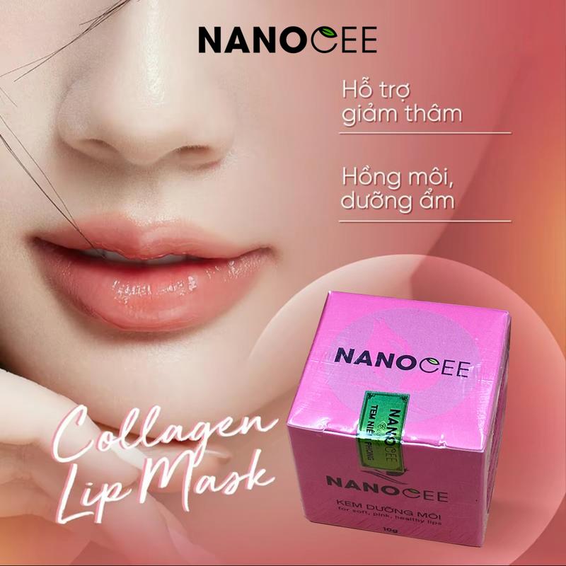  Kem Dưỡng Môi NANOCEE 10g - Hỗ Trợ Giảm Thâm Hồng Môi Dưỡng Ẩm Hàng Chính Hãng Son Môi Nữ 