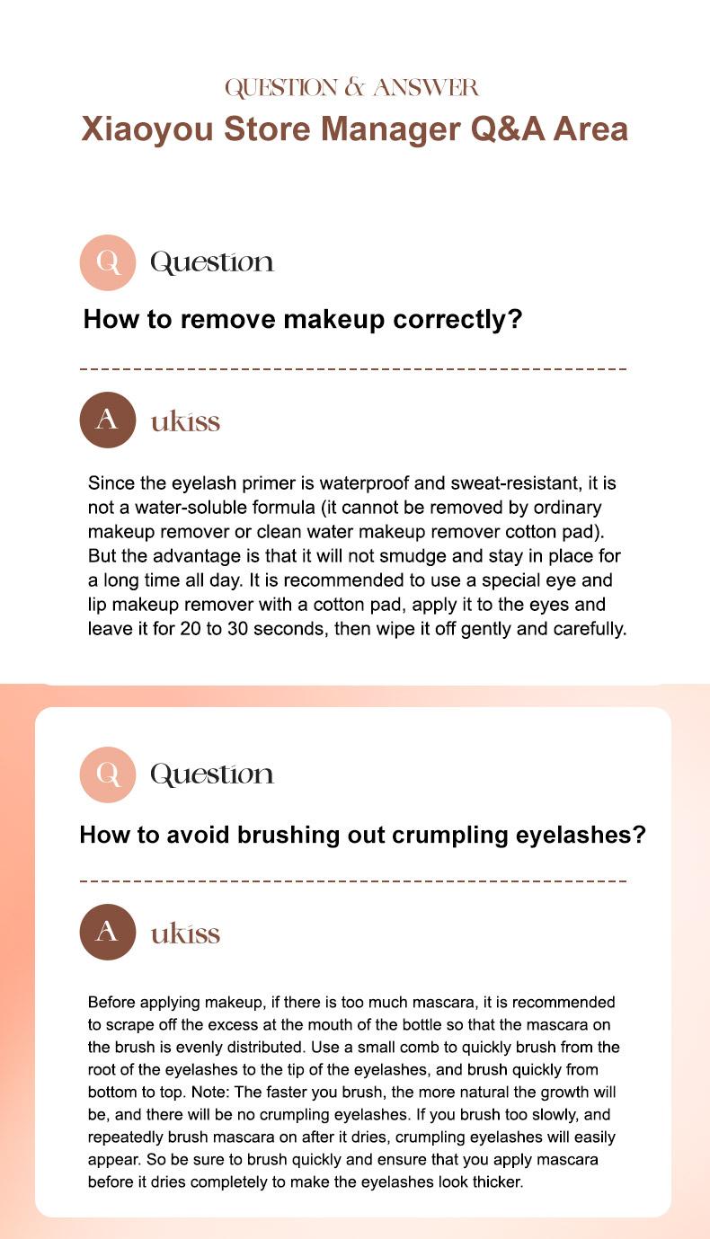 Product Introduction of UKISS Eyelashes Base Eyelash Primer Baseus Mascara Maskara Styling Liquid Waterproof Long-lasting 24