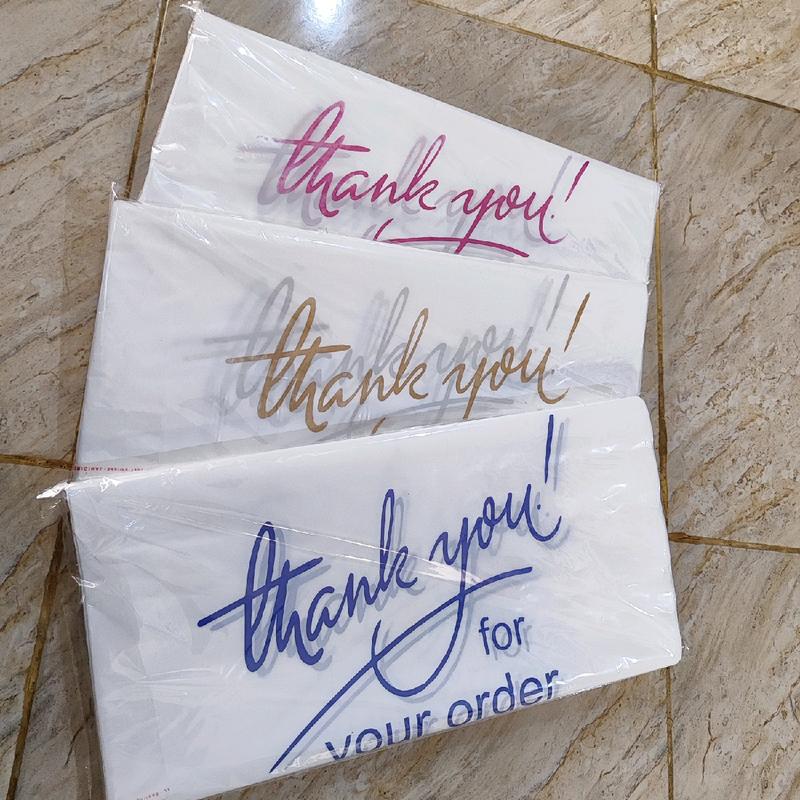 kantong plastik PE susu glossy UK 35×50 (isi 50 pcs) motif thank you 0