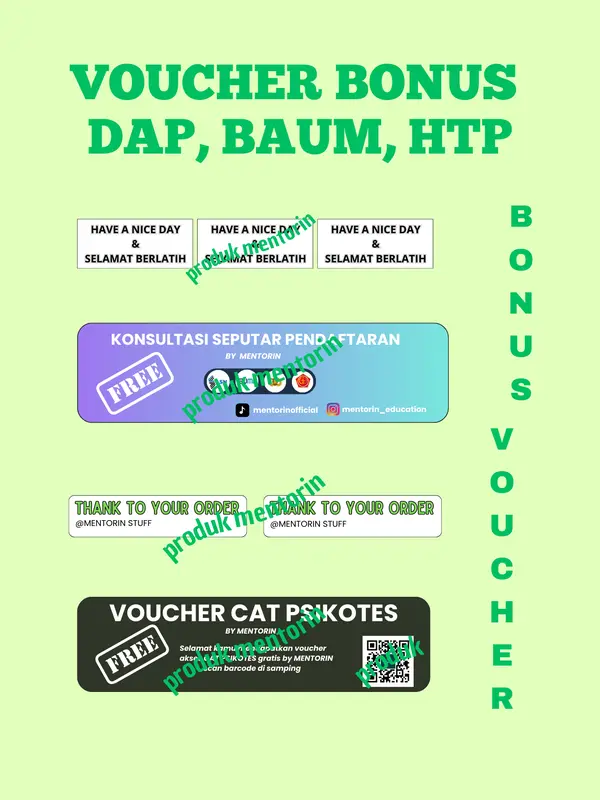 KERTAS TES MENGGAMBAR ORANG, POHON, RUMAH PSIKOTES ( 10 lembar tes + 3 lembar petunjuk pengerjaan + 3 lembar contoh pengerjaan) 4