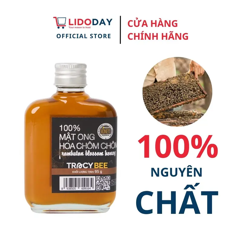 Mật Ong Hoa Chôm Chôm Tracybee 95g - Chất Lượng Cao 100% Nguyên Chất - Hương Vị Đặc Trưng 0