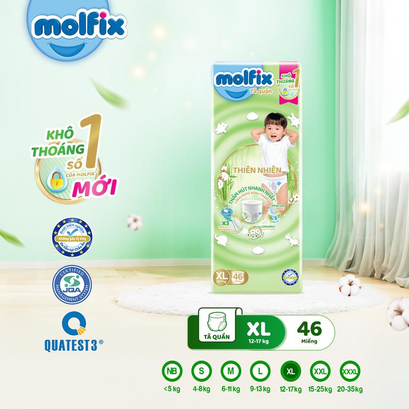  Tã bỉm quần Molfix Thiên nhiên Super Jumbo - bịch lẻ Cho Bé  Bao bì thay đổi theo từng đợt nhập hàng  