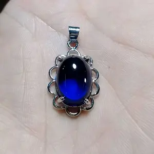 Aksesoris Liontin Bandul Blue safir Dimensi 16×12