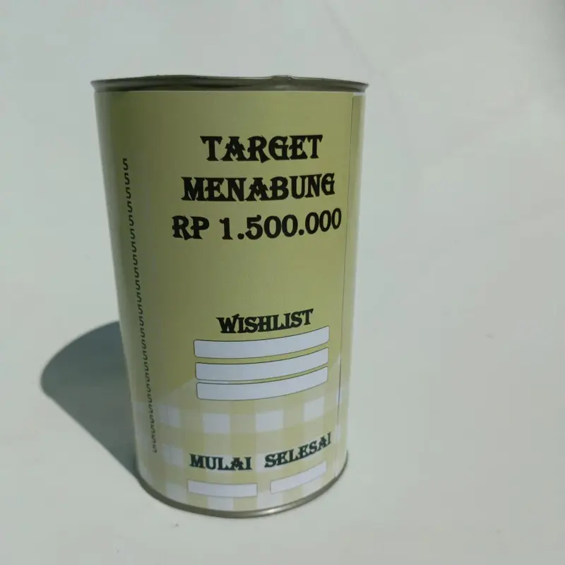 Celengan Hijau Target Nabung Viral Ukuran S dengan Motif Hijau Hadiah 1