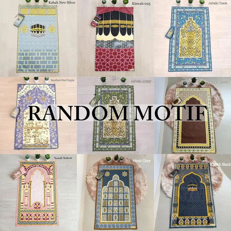 Sajadah Travel / Sajadah Souvenir Umroh Haji / Sajadah Ukuran 105 x 60 cm Turki Muslim Motif 6