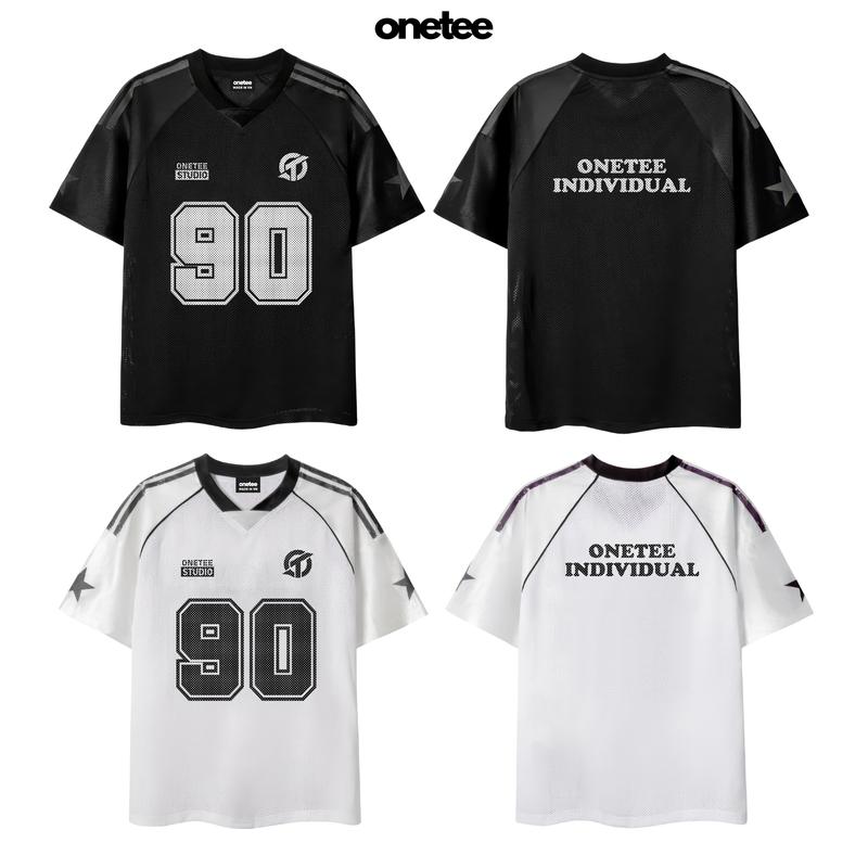 Áo Thun Lưới Thể Thao Unisex OneTee Số 90 Form Rộng Tay Lỡ Nam Nữ Top Menswear Women
