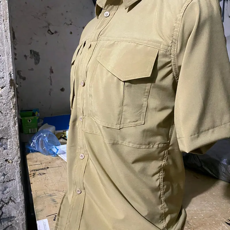 kemeja  Tactical  paspampres bahan streaching lengan pendek saku miring tahan air Nyaman 5