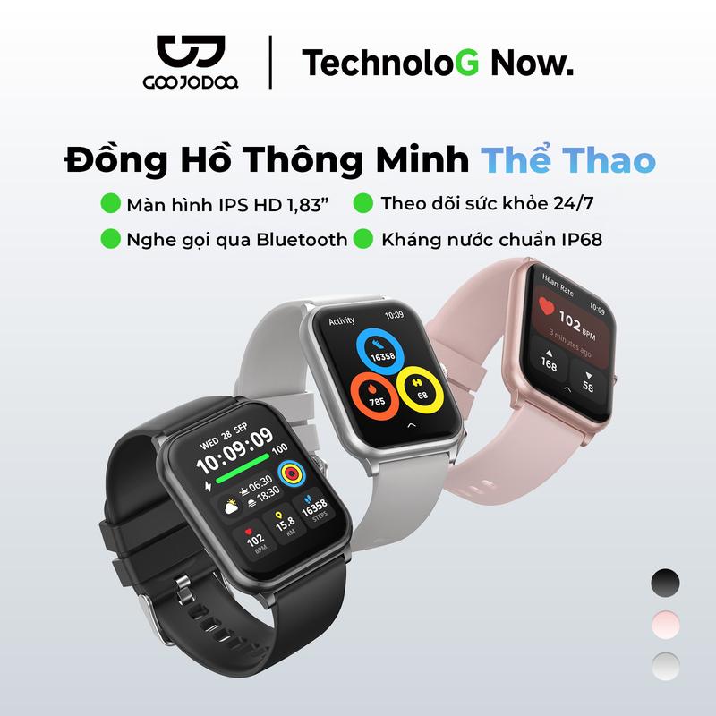 [GOOJODOQ*KOL/KOC] FB069 KHÔNG GẮN SIM Đồng Hồ Thông Minh Thể Thao, Màn hình IPS HD 1,83”, Theo dõi sức khỏe 24/7, Nghe gọi qua Bluetooth, Kháng nước chuẩn IP68