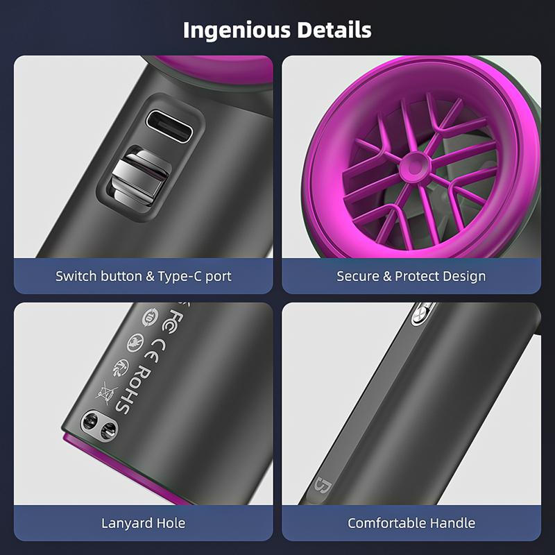 GOOJODOQ GFS001 + FREE GIFT FS079 High-speed Portable Handheld Fan 4000MAH Mini kipas Strong Wind 100 Gear Wind Speed kipas angin Digital Display Adjustable Turbo kipas tangan untuk olahraga luar ruangan dan pendinginan cepat