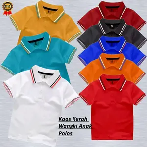 Kaos Kerah Wangki Anak Cowok dan Cewek Bisa Pakai Dari Usia 2-10 Tahun Katun Lembut Nyaman Crew Neck Unisex