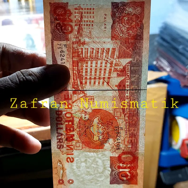 Koleksi Unik Langka Asing Kuno SGD 10 Dollar Singapura Ship Series Tahun 1988 2