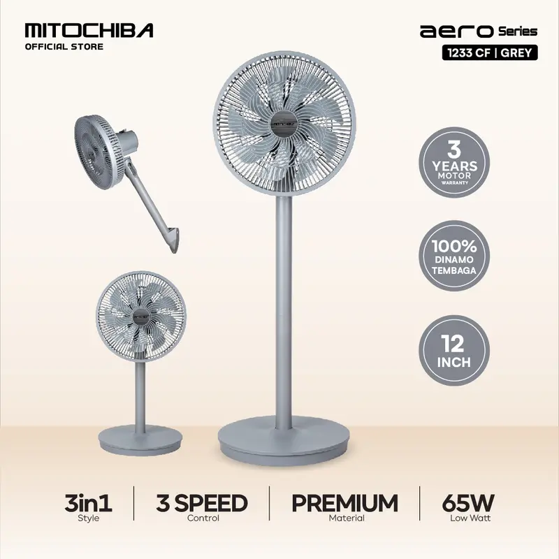 MITOCHIBA Kipas Angin 12 Inch 3in1 Aero Series Garansi Resmi - 1233CF 1