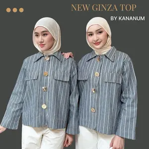 NEW GINZA DENIM TOP - By Kananum & Syafithfz
