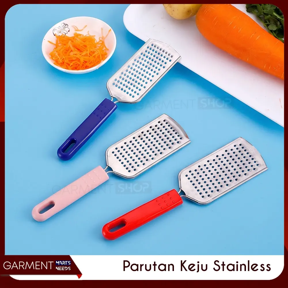 Parutan Keju Stainless Steel Alat Pasrah Wortel Kentang Cokelat Genggam Manual Multifungsi Pemotong Sayur Estetik