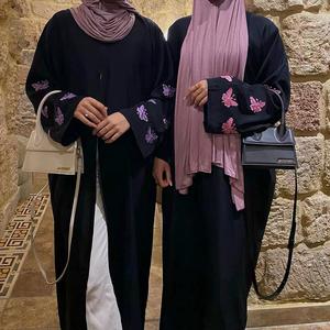 Jubah Muslimah, Bersulam Rama-rama, Jubah Kardigan Elegan, Abaya Bergaya, Baju Kurung, Rekaan Moden, LR711
