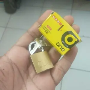 GEMBOK ANTI KARAT / Gembok Pintu / Gembok Pagar 3 Kunci Silver Satin / Gembok Koper 20mm/25mm