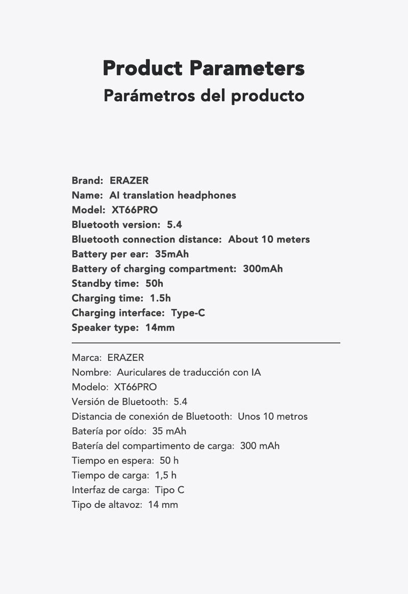 Product Introduction of Headset Terjemahan AI ERAZER XT66 Pro Earphone Bluetooth Open Ear Kualitas Suara HiFi Tahan Air IPX5 Dapat Menerjemahkan Ke 134 Bahasa Earbud Nirkabel 48