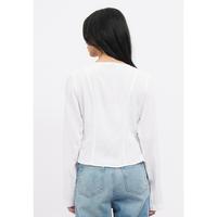 Gambar COLORBOX V-Neck Long Sleeve Textured Blouse I-BLWKCR126D021 OFF WHITE - Off White, S dari Colorbox Indonesia Kota Bekasi 5 Tokopedia