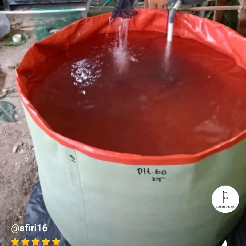 Kolam Terpal Bulat Tanpa Rangka Diameter 1,5m/150cm Tinggi 90cm Untuk Budidaya ikan Lele Nila Gurame Gabus Udang Belut Dll 4