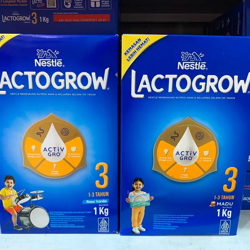 Lactogrow 3 / 1+ Pro Vanilla-Madu 1kg / Susu Pertumbuhan Nestle 2