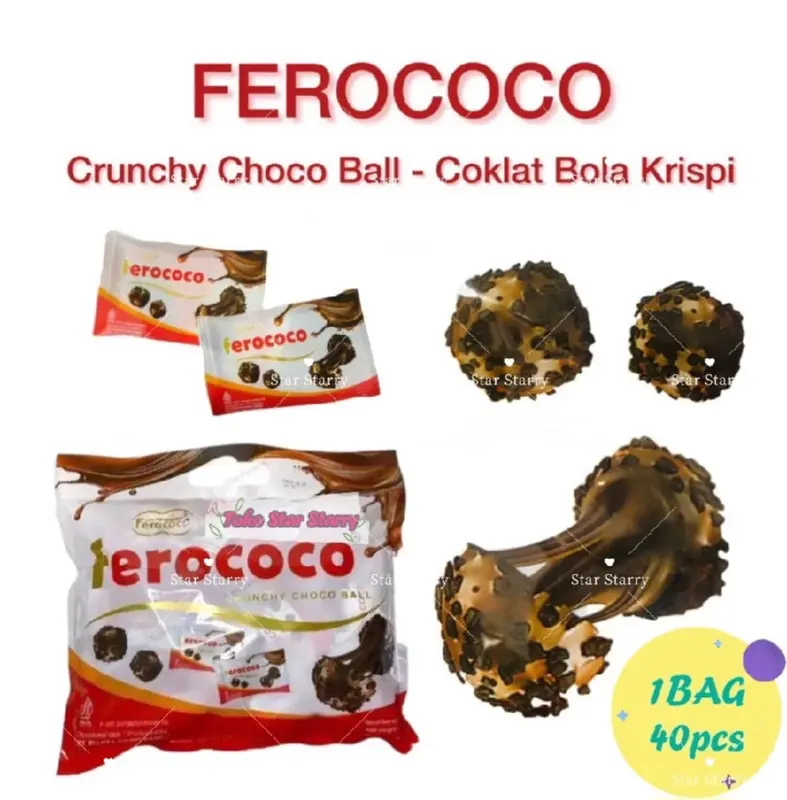 Makanan Coklat Ferococo Chrunchy Choco Ball HALAL 40pcs 320gr 2