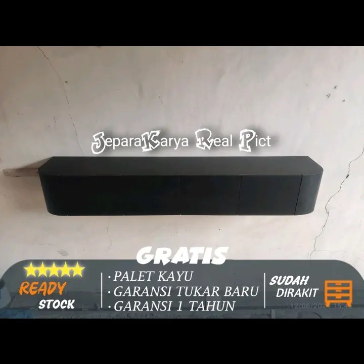 Meja TV Melayang 4 Laci (TG02) 180*200*220 Meja Tv Gantung Meja Tv Dinding Backdrop Meja Gantung 7