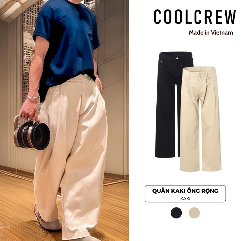 Quần Kaki Ống Rộng COOLCREW - Wide-leg Pants - Phong Cách Nhật Bản Unisex QTD008