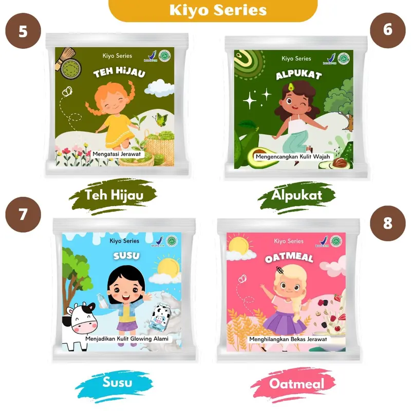 ￼(PROMO) Masker Wajah Organik/Masker Organik BPOM/Masker Anak Kiyo Series 5