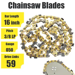 16 inch Chainsaw Chain 59 Drive Links 3/8 inch Spacing Chainsaw Blade High Toughness Carbide Chainsaw Replacement Accessories