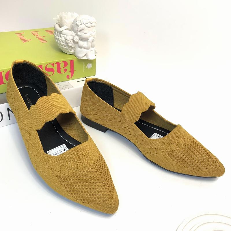 Kayzineva DD-01 Flat Shoes Wanita Kerja Tali Tengah Rajut Premium Sol Hitam Karet Perempuan 4